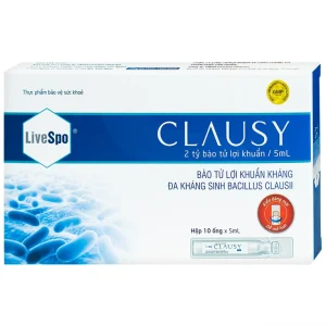 Dung dịch Clausy Livespo bào tử lợi khuẩn kháng đa kháng sinh (10 ống x 5ml)