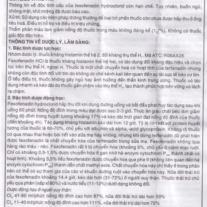Thuốc Fefasdin 60 Khapharco điều trị viêm mũi dị ứng, mày đay mạn tính vô căn (10 vỉ x 10 viên)