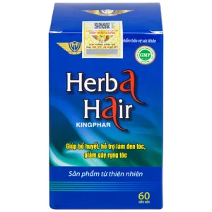 Viên uống Herba Hair Kingphar bổ huyết, hỗ trợ làm đen tóc (60 viên)