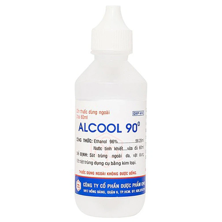 Cồn 90 độ Sagopha sát trùng ngoài da, vật dụng (60ml)