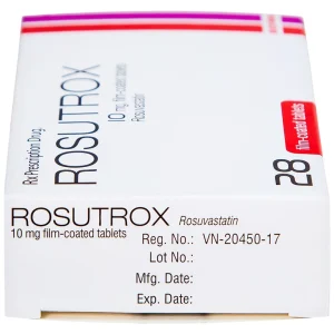 Thuốc Rosutrox 10mg Biofarm điều trị tăng cholesterol máu (4 vỉ x 7 viên)