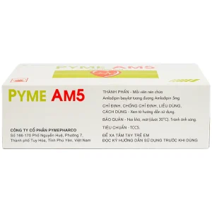 Thuốc Pyme-Am5 Pymepharco điều trị tăng huyết áp (10 vỉ x 14 viên)