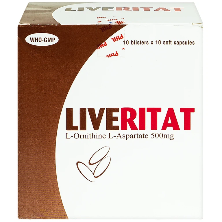 Viên nang mềm Leveritat 500mg Phil Inter Pharma điều trị viêm gan, gan nhiễm mỡ (10 vỉ x 10 viên)