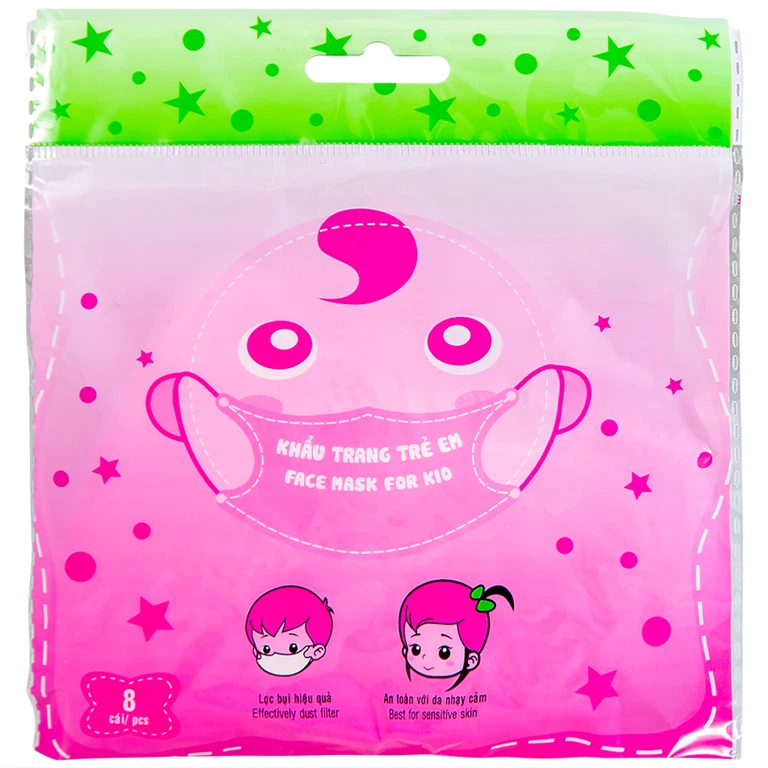 Khẩu trang trẻ em Thiên Thủy hỗ trợ ngăn khói, bụi, kháng khuẩn (8 cái)