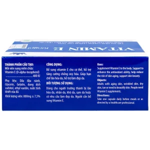 Thực phẩm bảo vệ sức khỏe Vitamin E Kingphar