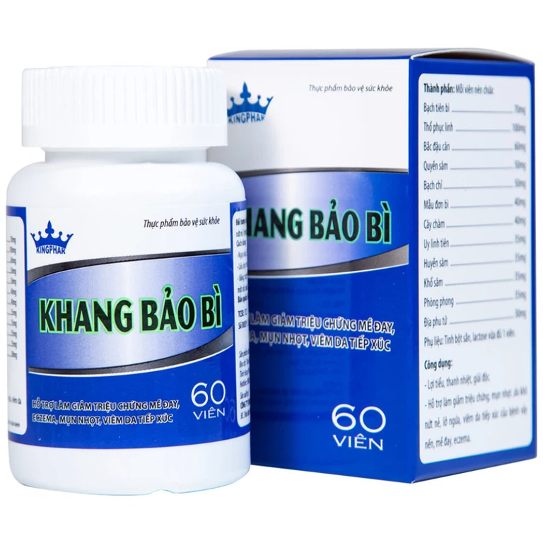 Viên uống Khang Bảo Bì Kingphar hỗ trợ giảm chứng mày đay, Eczema, mụn nhọt (60 viên)