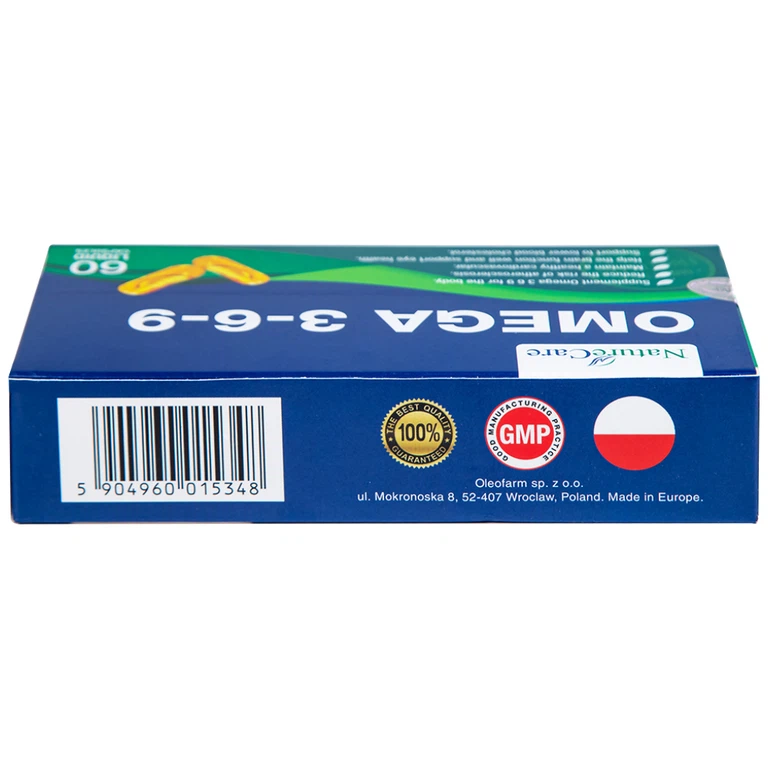 Viên uống Omega 3-6-9 NatureCare giảm nguy cơ xơ vữa động mạch, bảo vệ sức khỏe tim mạch (3 vỉ x 20 viên)