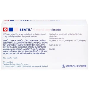Thuốc Beatil 4mg/5mg Gedeon điều trị tăng huyết áp vô căn, bệnh mạch vành ổn định (3 vỉ x 10 viên)