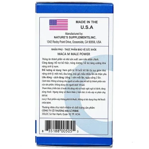 Viên uống Maca M Male Power hỗ trợ bổ thận, tráng dương (60 viên)