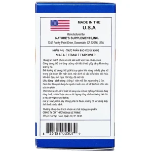 Viên uống MacaF Female hỗ trợ tăng cường nội tiết tố nữ, tăng khả năng sinh lý (60 viên)