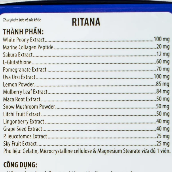 Thực phẩm bảo vệ sức khỏe Ritana