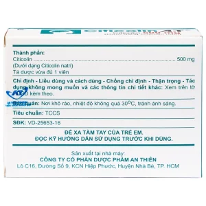 Thuốc Citicolin A.T điều trị cho bệnh nhân bị chấn thương sọ não nặng (3 vỉ x 10 viên)