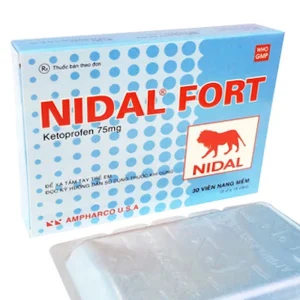 Thuốc Nidal Fort 75mg Ampharco điều trị các cơn kịch phát thấp khớp viêm (3 vỉ x 10 viên)