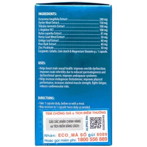 Viên uống Men’s Ginseng Alipas Ecogreen tăng cường sinh lực phái mạnh (30 viên)