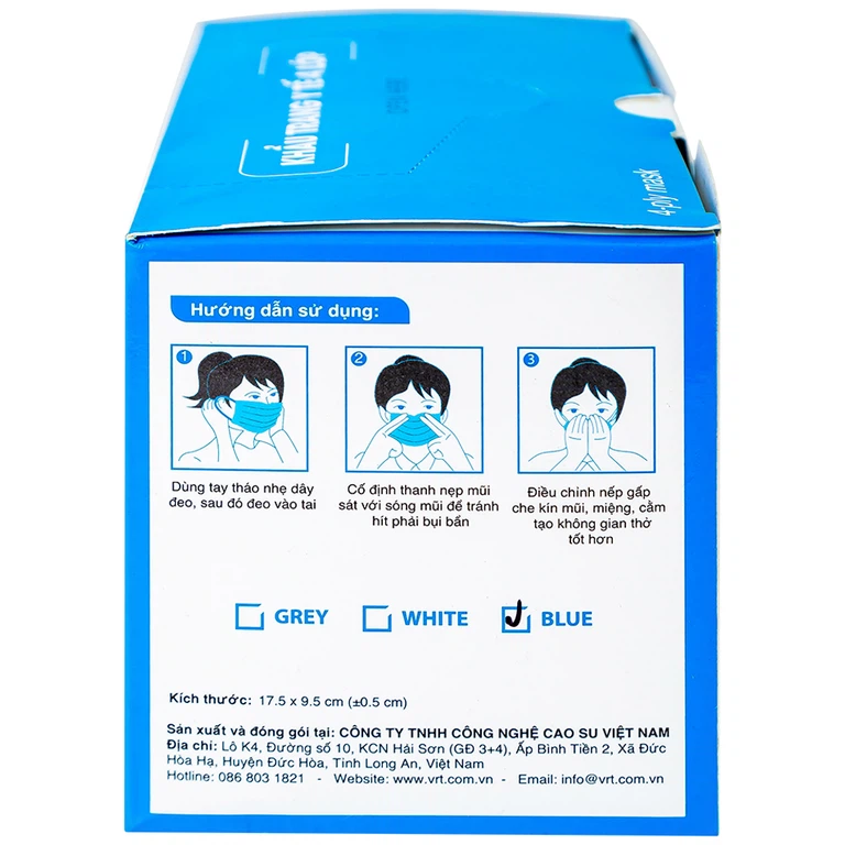 Khẩu trang y tế Công Nghệ Cao Su Việt Nam 4 lớp hỗ trợ ngăn khói, bụi, kháng khuẩn (50 cái)