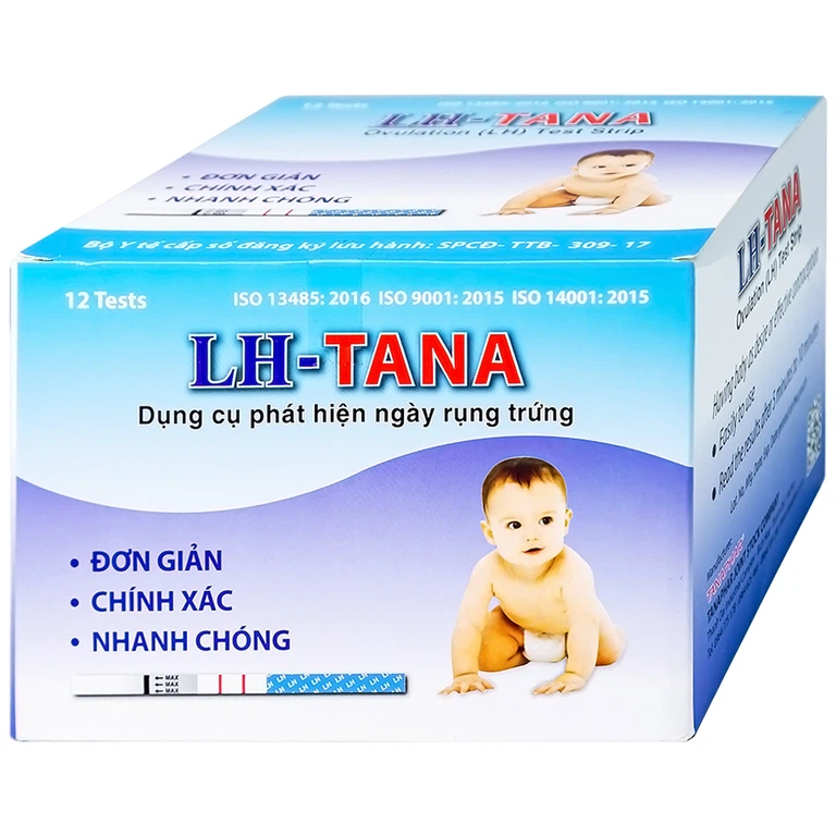 Que thử rụng trứng LH-Tana hỗ trợ phát hiện ngày rụng trứng nhanh chóng, đơn giản (12 que)