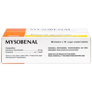 Viên nén Mysobenal 50mg Hasan cải thiện triệu chứng tăng trương lực cơ (5 vỉ x 10 viên)