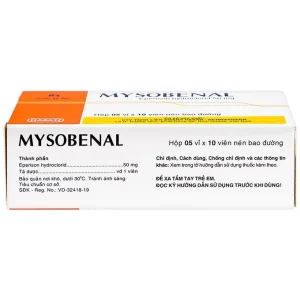 Viên nén Mysobenal 50mg Hasan cải thiện triệu chứng tăng trương lực cơ (5 vỉ x 10 viên)