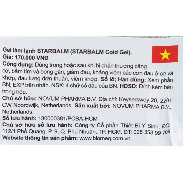 Gel làm lạnh Starbalm Cold Gel điều trị chấn thương căng cơ, bầm tím và bong gân (100ml)