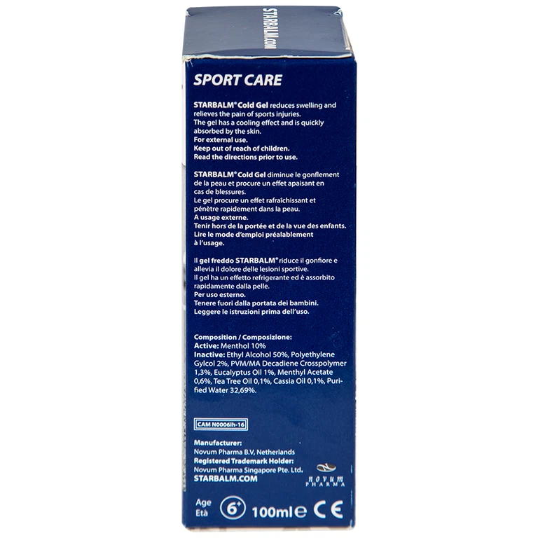 Gel làm lạnh Starbalm Cold Gel điều trị chấn thương căng cơ, bầm tím và bong gân (100ml)