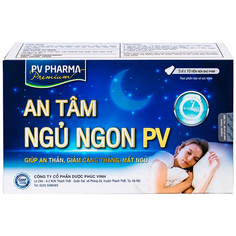 Viên uống An Tâm Ngủ Ngon PV Pharma giúp an thần, giảm căng thẳng (5 vỉ x 10 viên)