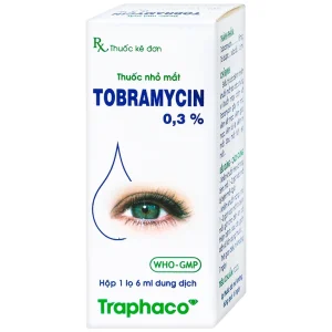 Thuốc nhỏ mắt Tobramycin 0,3% Traphaco điều trị nhiễm khuẩn mắt (6ml)