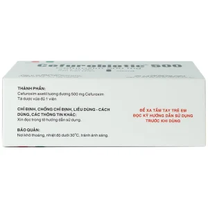 Thuốc Cefurobiotic 500mg Tenamyd điều trị nhiễm khuẩn (5 vỉ x 10 viên)