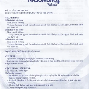 Tinh dầu Nasomom 4 Reliv hỗ trợ điều trị nghẹt mũi, sổ mũi, khò khè, cảm cúm (70ml)