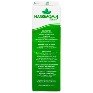 Tinh dầu Nasomom 4 Reliv hỗ trợ điều trị nghẹt mũi, sổ mũi, khò khè, cảm cúm (70ml)