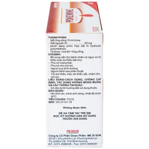 Dung dịch uống Pokemine 50mg Medisun bổ sung sắt cho bệnh nhân thiếu máu (20 ống x 10ml)