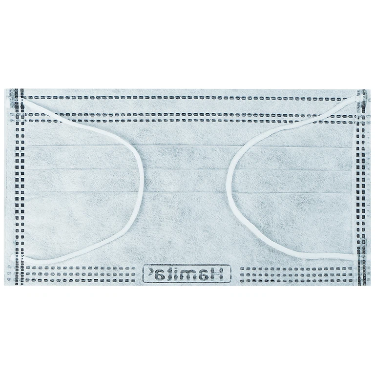 Khẩu trang than hoạt tính Hamita H80+ 4 lớp hỗ trợ ngăn khói, bụi, kháng khuẩn (50 cái)