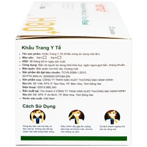 Khẩu trang than hoạt tính Hamita H80+ 4 lớp hỗ trợ ngăn khói, bụi, kháng khuẩn (50 cái)