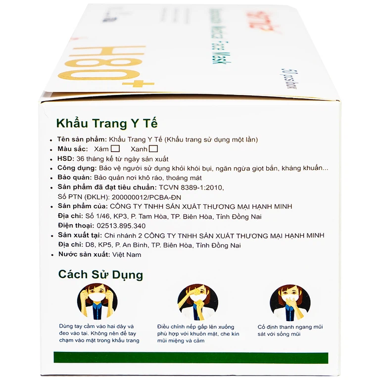 Khẩu trang than hoạt tính Hamita H80+ 4 lớp hỗ trợ ngăn khói, bụi, kháng khuẩn (50 cái)