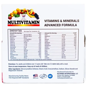 Viên uống Multivitamin Nutrimed bổ sung Vitamin và khoáng chất hỗ trợ tăng cường sức khỏe (60 viên)