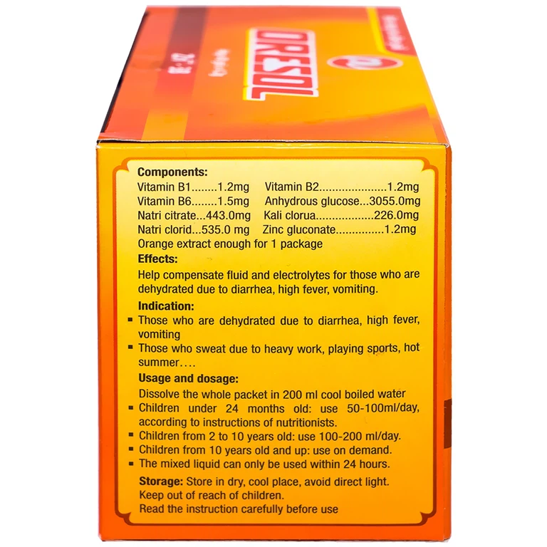 Bột pha Oresol Cam Phúc Vinh giúp bù nước và bổ sung chât điện giải (40 gói x 4.2g)