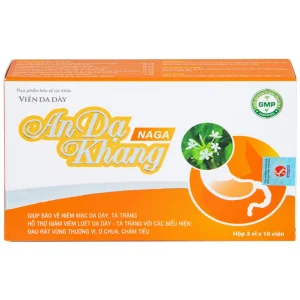 Viên dạ dày An Dạ Khang Naga Vesta giúp bảo vệ niêm mạc dạ dày, tá tràng (3 vỉ x 10 viên)