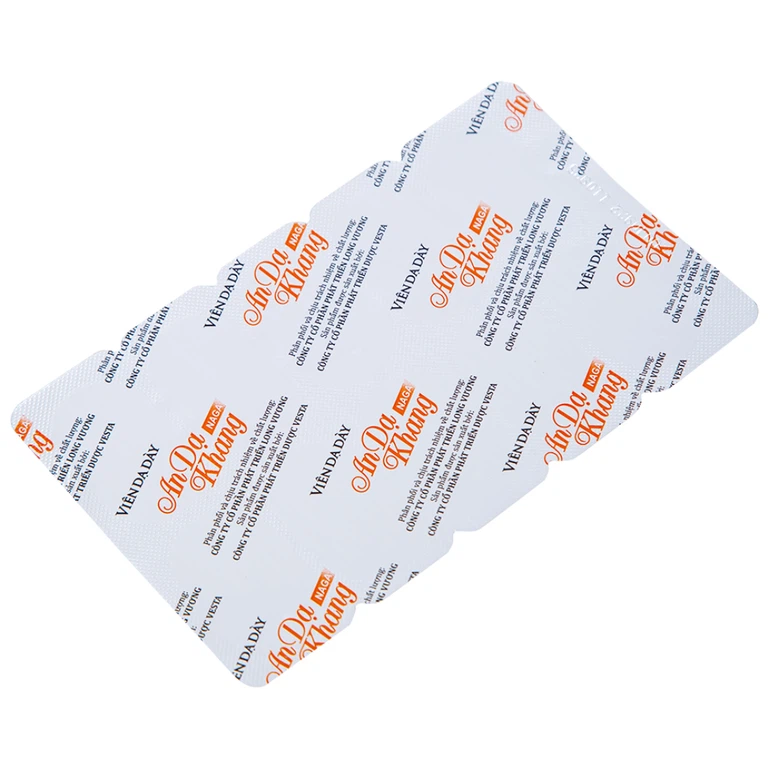Viên dạ dày An Dạ Khang Naga Vesta giúp bảo vệ niêm mạc dạ dày, tá tràng (3 vỉ x 10 viên)