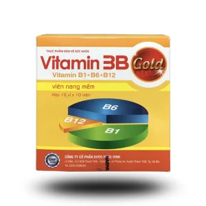 Viên uống Vitamin 3B Gold Phúc Vinh bổ sung vitamin nhóm B, tăng cường sức đề kháng (10 vỉ x 10 viên)