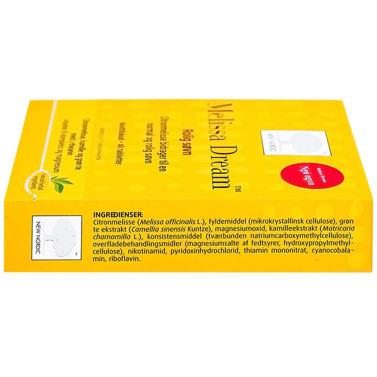 Viên uống Melissa Dream New Nordic giảm căng thẳng tinh thần, giúp ngủ ngon (40 viên)