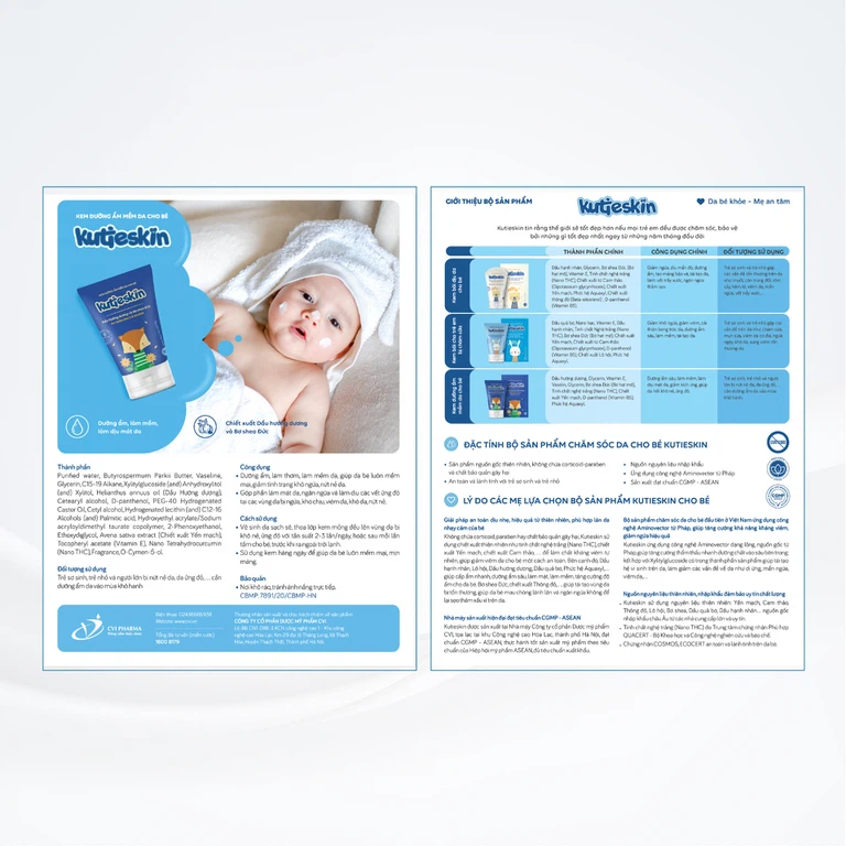 Kem dưỡng ẩm mềm da cho bé Kutieskin giảm khô ngứa, nứt nẻ da (30g)