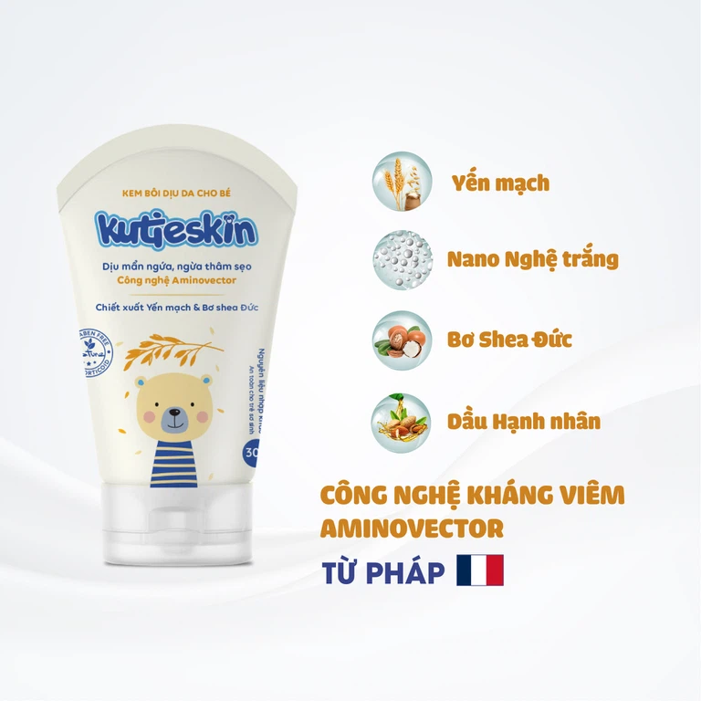 Kem bôi dịu da cho bé Kutieskin giảm mẩn ngứa, ngừa thâm sẹo (30g)