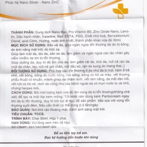 Kem Panto Cream Nano Silver - ZinC đặc trị bỏng (30ml)