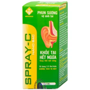 Phun sương vệ sinh tai Spray-C Nano Bạc Aero Chemie làm sạch ráy tai, phục hồi cơ chế tự làm sạch ráy (15ml)