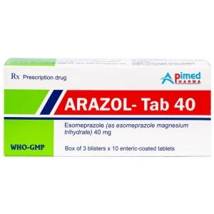 Thuốc Arazol-Tab 40 Apimed điều trị bệnh trào ngược dạ dày - thực quản (3 vỉ x 10 viên)