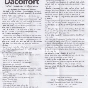 Thuốc Dacolfort Danapha điều trị triệu chứng liên quan đến suy tĩnh mạch, mạch bạch huyết (3 vỉ x 10 viên)