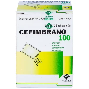 Bột pha hỗn dịch uống Cefimbrano 100 Vidipha điều trị nhiễm khuẩn (10 gói x 2g)
