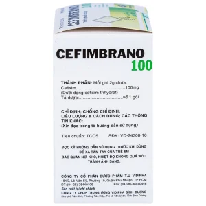 Bột pha hỗn dịch uống Cefimbrano 100 Vidipha điều trị nhiễm khuẩn (10 gói x 2g)