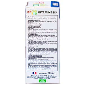 Siro Special Kid Vitamine D3 hỗ trợ hấp thu Calci, phát triển xương và răng ở trẻ (20ml)