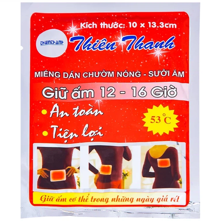 Miếng dán chườm nóng, sưởi ấm Thiên Thanh dùng để giữ ấm trong mùa lạnh (10 miếng)