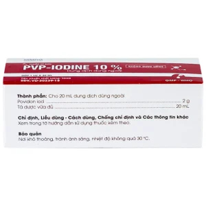 Dung dịch PVP - IODINE 10% Danapha sát trùng vết thương hoặc vết bỏng bề mặt (20ml)